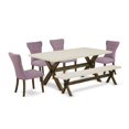 thumbnail image 2 of East West Furniture X-Style 6-piece Wood Dining Room Set in Jacobean Brown, 2 of 10