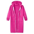 thumbnail image 4 of Quealent Zip Up Hoodies For Women Long Sleeve Oversized Sweatshirts Casual Lightweight Fleece Jackets With Pockets Hot Pink for Size 5XL, 4 of 8
