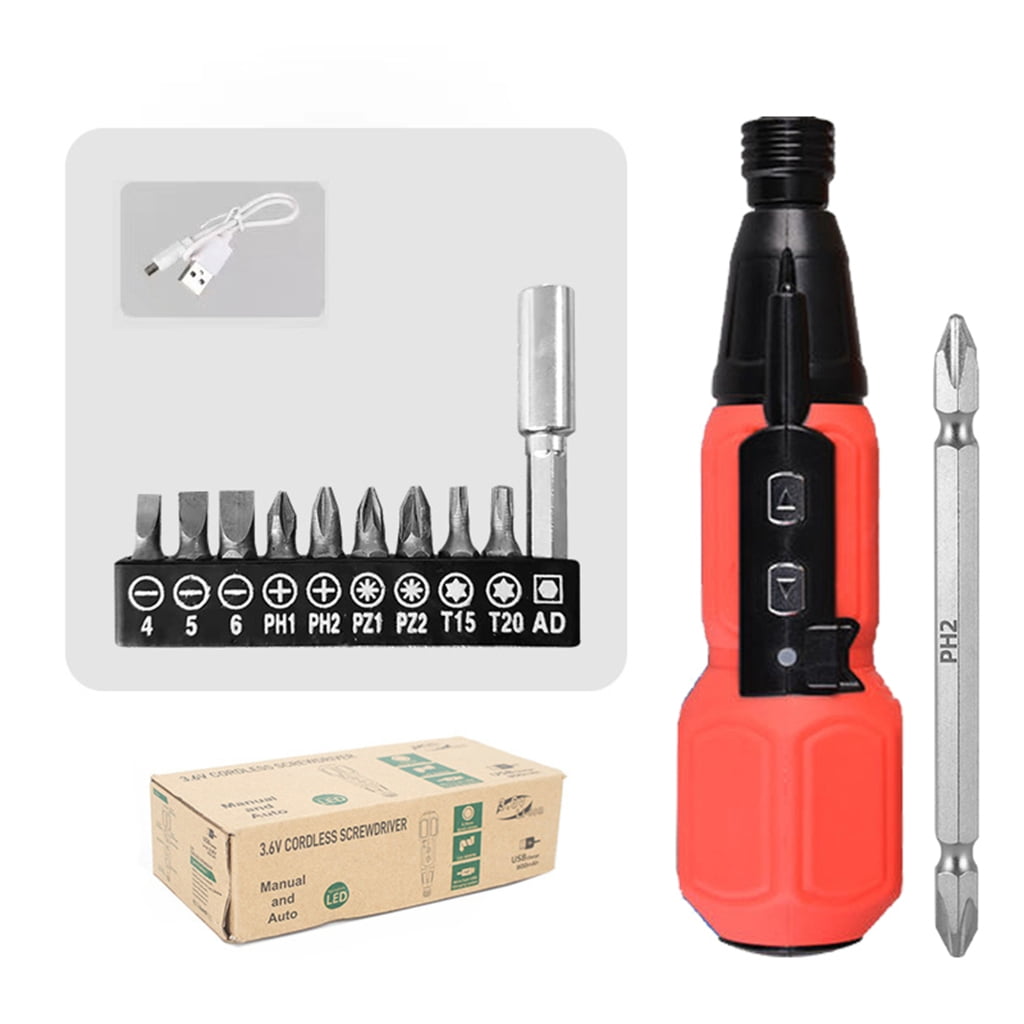Electric Screwdriver Set 3.6V Cordless Screwdriver LED Shadowless Lighting Rechargeable for Household Repair Accessories