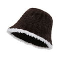 thumbnail image 1 of CSChome Fisherman Hat Women Winter Fisherman Hat - Color Matching Thick Soft Plush Foldable Bucket, 1 of 7