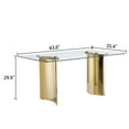 thumbnail image 4 of 63" Rectangular Clear Tempered Glass Dining Table for 4-6 People, Modern Kitchen Table with Stainless Steel Legs, Dining Table for Home Office, Living Room, 4 of 8