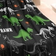 thumbnail image 3 of Black Cartoon Dinosaurs Rawr Pattern Blanket,Comfortable Soft Flannel Throw Blanket,All Season,Warm Lightweight Blankets for Sofa Bed Couch Living Room Chair,30"x40", 3 of 4