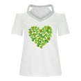 CQONEPT Clearance V Neck Shirts for Women St Patrick's Day Off Shoulder