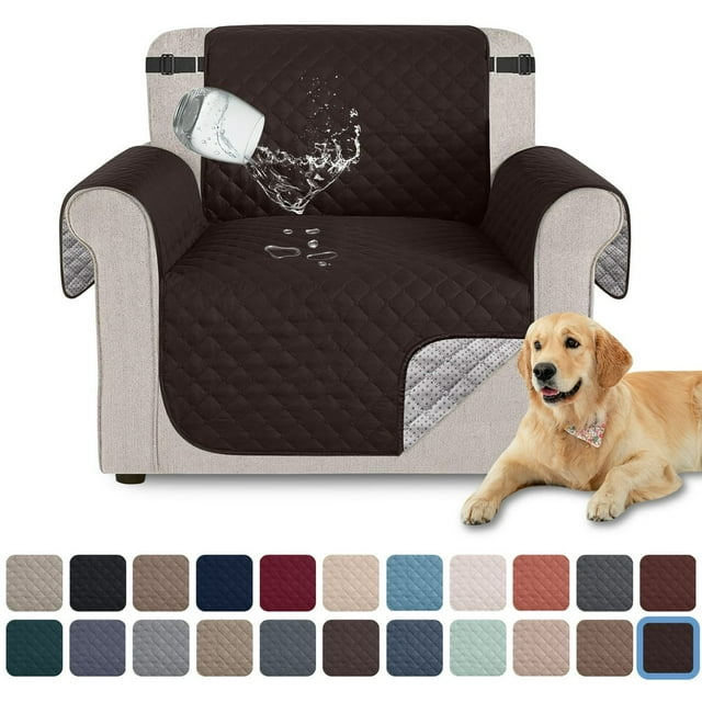 JUNWELL 100% Waterproof Sofa Cover Non Slip Couch Cover Machine Washable Slipcover Leakproof Furniture Protector for Dogs Kids Pets Dark Gray Sofa