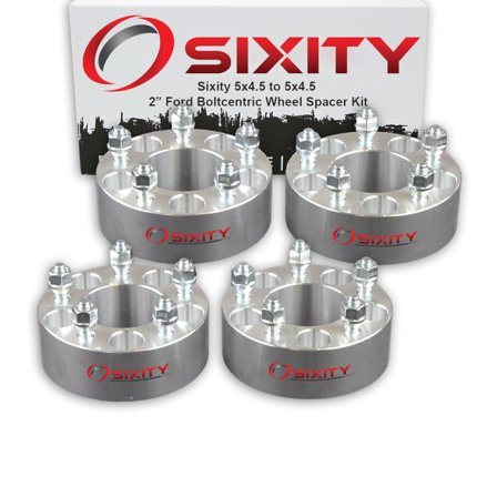 Sixity Auto 4 pc 2" 5x4.5 Wheel Spacers compatible with Ford Taurus Escape Fusion M12x1.5mm 1.25in Studs Lugs
