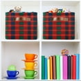 thumbnail image 6 of Yayeee 2 Pack Canvas Storage Basket with Handles for Shelves Fabric Bins Closet Organizer, Red and Blue Pattern, 6 of 8