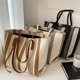 thumbnail image 2 of LHSHID Casual Canvas Totes Bags For Women Shoulder Bag Women's Big Capacity Striped Handbag Designer Tote Shopper Bag, 2 of 6