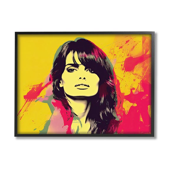 Stupell Industries Modern Penelope Cruz Abstract Painting Black Framed Art Print Wall Art, 14 x 11