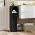 thumbnail image 4 of Costway Bathroom Storage Cabinet with Door Toilet Paper Holder Stand for Small Spaces Black, 4 of 10
