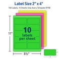thumbnail image 6 of Avery Address Labels, 2" x 4", Assorted Neon, 150 Total (5978), 6 of 9