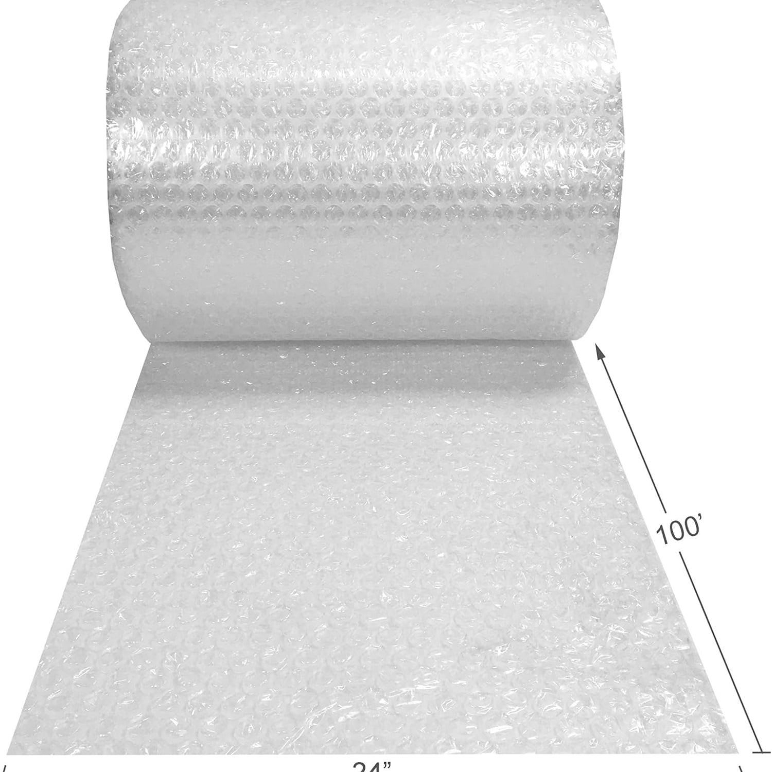 Medium Punched Bubble Wrap - 5/16 inch, 24 inches x 100 feet long, transparent