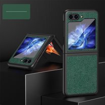 Designed for Samsung Galaxy Z Flip 5 Case, Slim Thin PU Leather Shockproof Protective Phone Case Cover, Samsung Galaxy Z Flip 5 5G Protective Case, Green