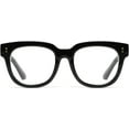 thumbnail image 2 of FEISEDY Retro Square Thick Big Frame Blue Light Blocking Reading Glasses Anti Glare Digital Eyestrain Reader B2523 Black 2.00x, 2 of 11