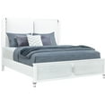 thumbnail image 2 of 5pc Queen Bedroom Featuring Led Lighted Trim And Drawers - Padded Headboard, Acrylic Legs, Silver Trim, White Upholstery, Gray Wood Modern With Illuminated Design Elements Chest Mirror Generous, 2 of 4