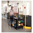 thumbnail image 2 of 25.78 in. x 45.25 in. x 33.25 in. 500 lbs. Capacity 2 Shelves Plastic Heavy-Duty Utility Cart with Lipped Shelves - Black, 2 of 9