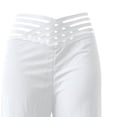 thumbnail image 3 of Iyufng High Waisted Flared Pants for Women Solid Color Openwork Cross Waist Casual Versatile Pants, 3 of 4
