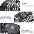 thumbnail image 5 of MGEZCOO Black Studded Belt Punk Rock Rivet Belt Grommet Threads Belt with Bright Metal Pyramid for Women Men, 5 of 6