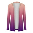 thumbnail image 3 of UAMVSH Plus Size Cardigans for Women Fashion Gradient Color Long Jackets Basic Shawl Collar Long Sleeve Casual Coats Outerwear(X-Large,Purple 2), 3 of 6