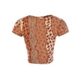 thumbnail image 3 of A2Y Women's Basic Solid Printed Scoop Neck Cap Sleeve Fitted Crop Rayon Top Tee Shirt Leaf Khaki XL, 3 of 3