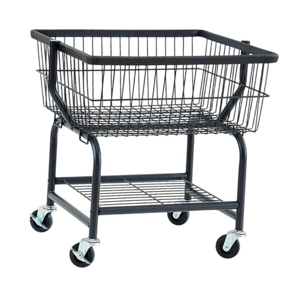Carrito de lavandería enrollable con ruedas, lavandería Butler Cart Sala de estar Organización de ropa Cesta de almacenamiento de ropa para lavandería