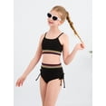 thumbnail image 5 of SILVERCELL 9-16T Girls Summer Ribbed Swimsuits, Teens Girls' Drawstrings Bikinis Bathing Suit Adjustable Straps Swimwear, 2 Pieces, Size 9-16 Years, 5 of 8