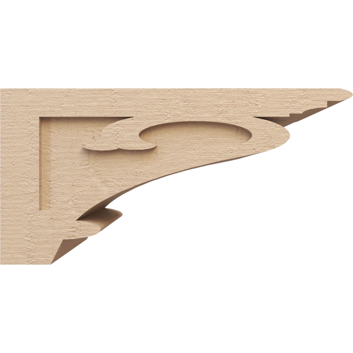 11"W x 22"D x 11"H Wide Mayflower Rough Cedar Woodgrain TimberThane Corbel, Primed Tan