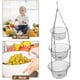 thumbnail image 4 of Cesta colgante de hierro de 3 niveles para frutas y verduras, organizador de frutas de alambre resistente de 3 niveles Plata, 4 of 8