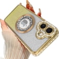 thumbnail image 1 of Compatible with iPhone 17 Magnetic Glitter Case Compatible with Magsafe Luxury Bling Rhinestone Case with Logo View Plating Sparkle Diamond Camera Lens Protection for Women Girls, 1 of 6