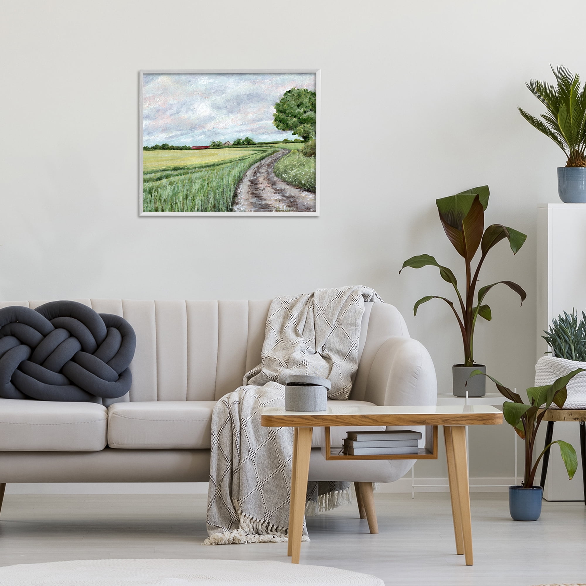 Winding Country Roads White Framed Giclee Art, design by Leah Noel Art