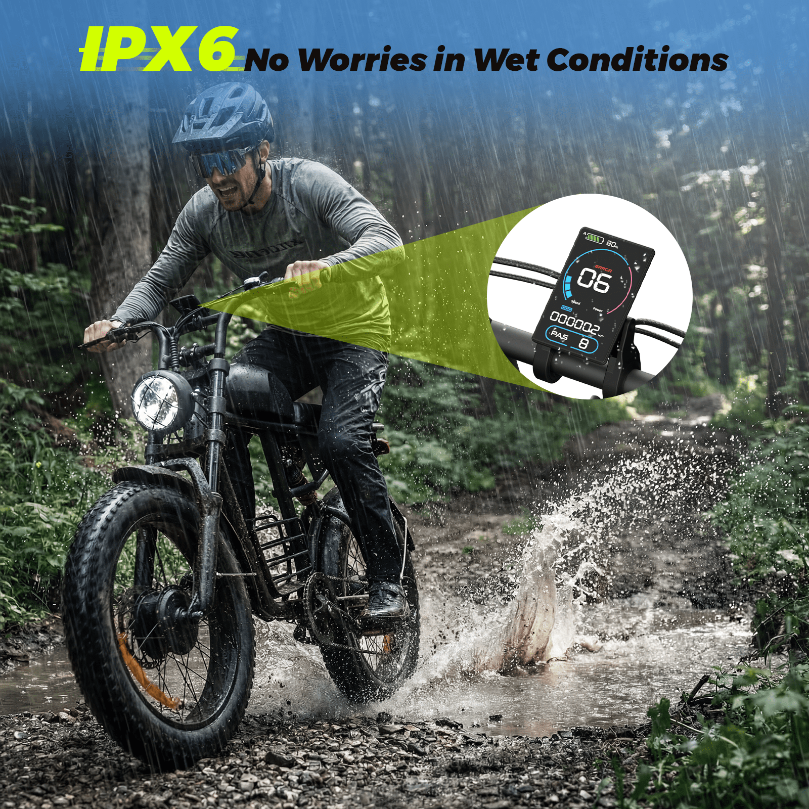 Electric Bike for Adults, 3000W Dirt Bike, 37MPH, 48V 35Ah E-Bike, 100 Miles Electric Motorcycle, 20" Fat Tire Off-Road Bike, All Terrain for Mountains, Snow, Sand, Road