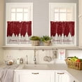 thumbnail image 4 of Merry Christmas Kitchen Curtains and Valances Set, Xmas Tree Forest Snowflake Red Rod Pocket Window Valance 18 Inch Window Curtain Panels for Living Room Bedroom Laundry, 27.5x24in, 3 Pieces, 4 of 7