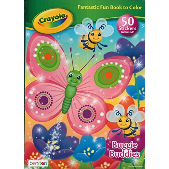 Pre-Owned Crayola Buggie Buddies Fantastic Fun Book to Color 50 Stickers Paperback