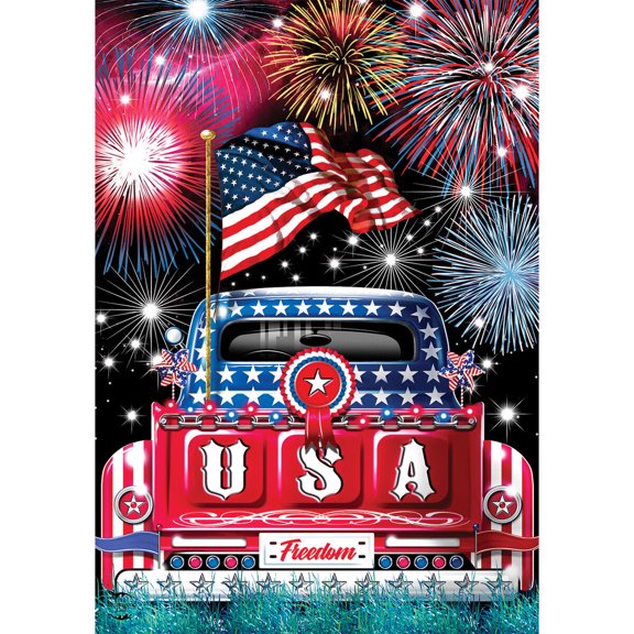 Briarwood Lane Summer 4th of July Garden Flag 12x18 For Outdoor USA Pickup Patriotic For 4th of July Garden Flag Flags For Outside