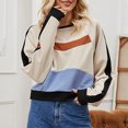 thumbnail image 2 of Sudadera Mujer Raglan Manga Larga Empalme Color Sudaderas Con Capucha Cortas Jerseys Casuales Eccomum Camello/Extragrande, 2 of 7