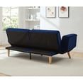 thumbnail image 3 of Jopath 72.8" Futon Sofa Bed,Sleeper Sofa Bed,Velvet Small Couch with Adjustable Armrests for Living Room,Bedroom,Apartment,Navy Blue, 3 of 7