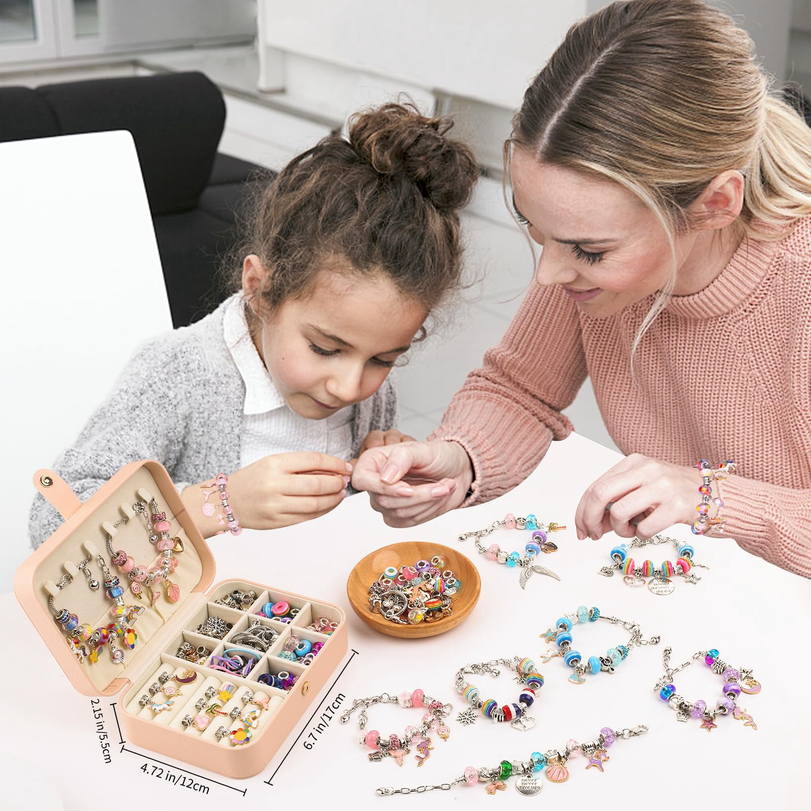 Charm Bracelet Making Kit -134 Pcs DIY Jewelry Making Kit, Bracelet Making Kit DIY Art & Craft Kit for Girls 8-12 Birthday Gifts Christmas,New Year Gifts