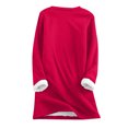 thumbnail image 4 of Herrnalise Womens Tops Fashion Round Neck Christmas Wine Glasses Print Thickened Plush Warm Long Sleeve Tops Gifts for Women, 4 of 5