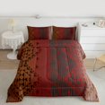 thumbnail image 2 of Homewish Red Brown Aztec Bedding Comforter Set for Adult, Hippie Stripes Abstract Twin Comforter Sets, Southwestern Style Reversible Bedding Set, Super Cozy Room Decor, 2pcs, 2 of 8