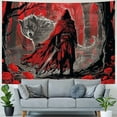 thumbnail image 4 of Nawypu  Skull Tapestry Goth Wolf Tapestry Mushroom Moon Tapestry Death Skeleton Flowers Tapestry Horror Forest Tree Tapestry Wall Hanging for Bedroom, 4 of 6