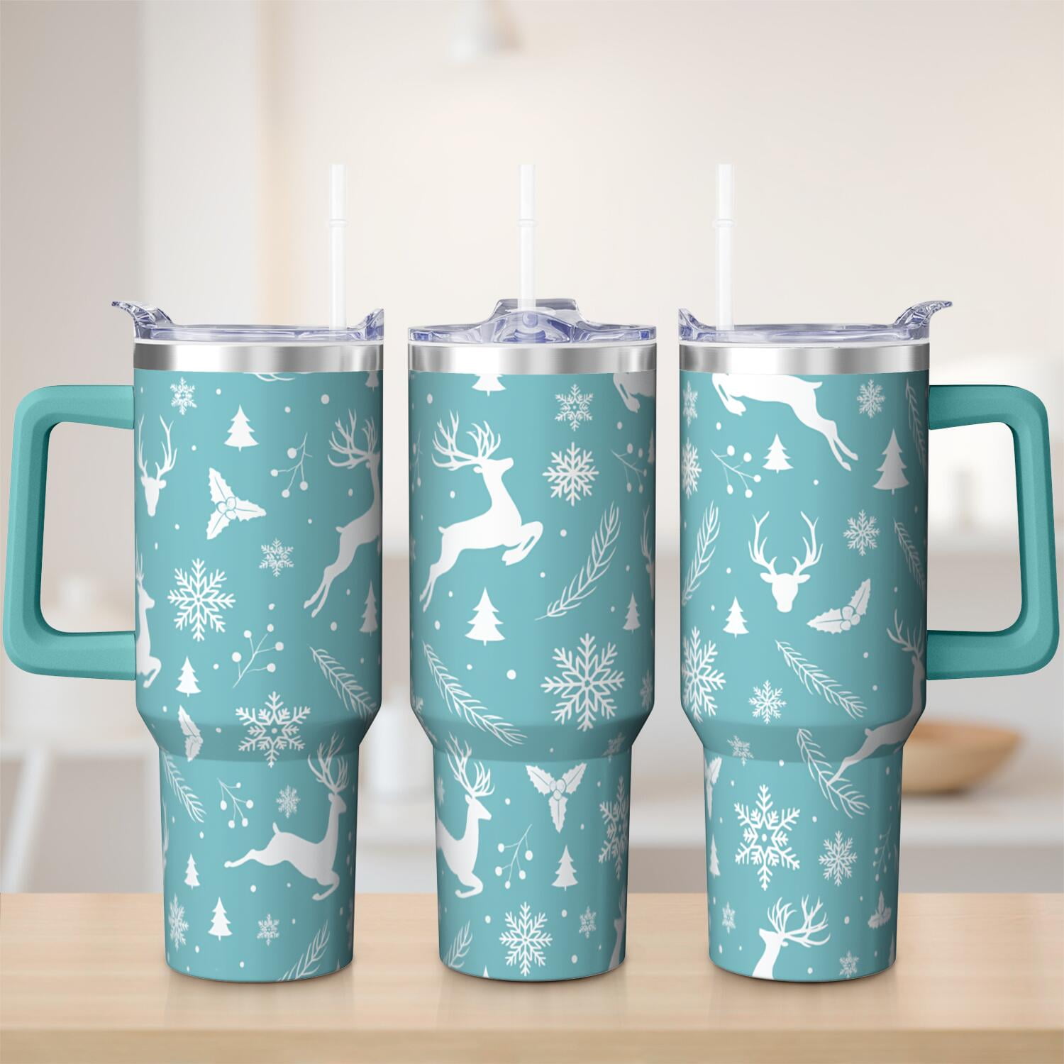 1pc 40 oz Christmas Tumbler with Lid and Straw Stainless steel Insulated tumblers Cute water bottle Travel/Gym coffee tumbler Gifts for Women/men