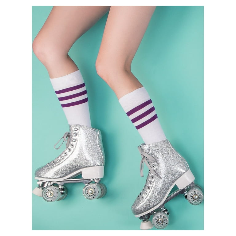 Cal 7 Retro Sparkly Skates, Indoor & Outdoor, Faux Leather