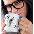 thumbnail image 2 of 3drose, Image of Letter a Victorian Style with Peacock Hiding, 15oz Two-tone Blue Mug, 2 of 6