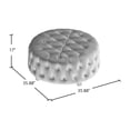 thumbnail image 5 of Furniture of America Aviles Faux Cuir Rond Pouf Tufté en Gris, 5 of 5