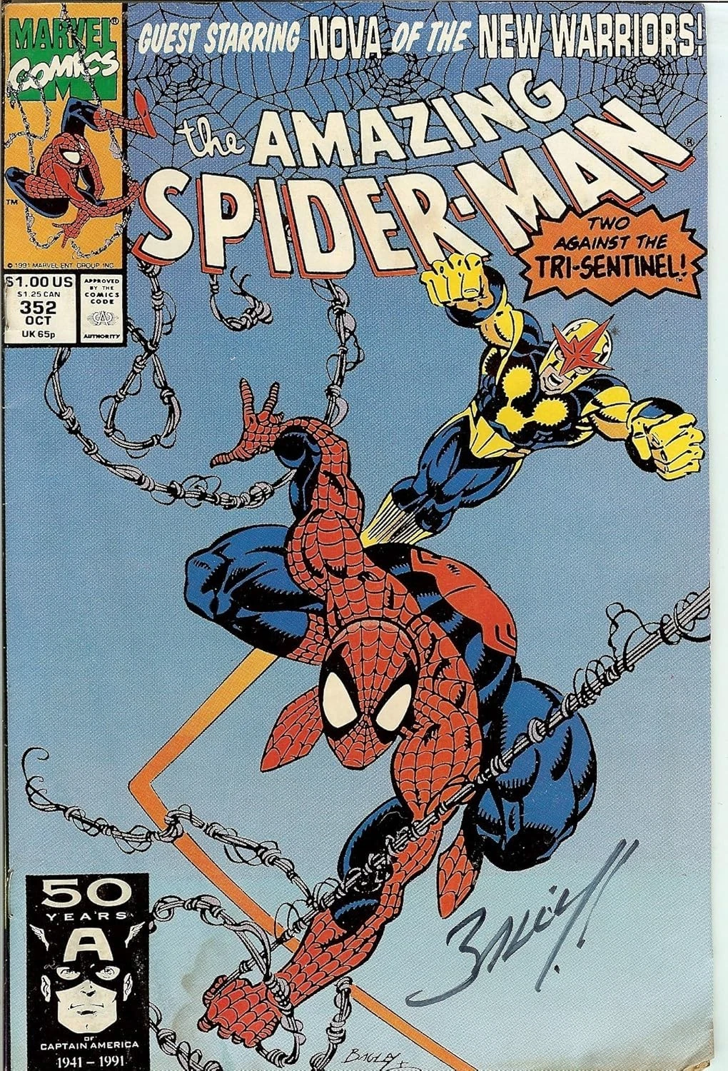 Amazing Spider-Man #352 Signed by Mark Bagley VERY FINE