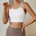 thumbnail image 3 of Sujetador deportivo corto con espalda cruzada y relleno para mujer - Camiseta sin mangas rellena para entrenamiento, yoga y gimnasio, estilo informal y sexy, para todas las estaciones, 3 of 4