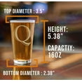 thumbnail image 4 of Etched Monogram 16oz Pint Glass for Beer or Soda (Letter Q) A-Z Personalized gifts for him, Customized pint glasses, Custom initial, Birthday gift for Men Brother Husband, 4 of 5