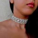 thumbnail image 1 of Rhinestone Choker Necklace Jewelry Adjustable Collar Necklaces Silver Chokers For Women And Girls 26-27s, 1 of 5