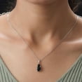 thumbnail image 4 of Black Tourmaline Necklace for Women Platinum Plated - 925 Sterling Silver Black Spinel Birthstone Jewelry Chain Size - 20" Ct 2.1 Anniversary Engagement Wedding - Cute Christmas Gifts, 4 of 12