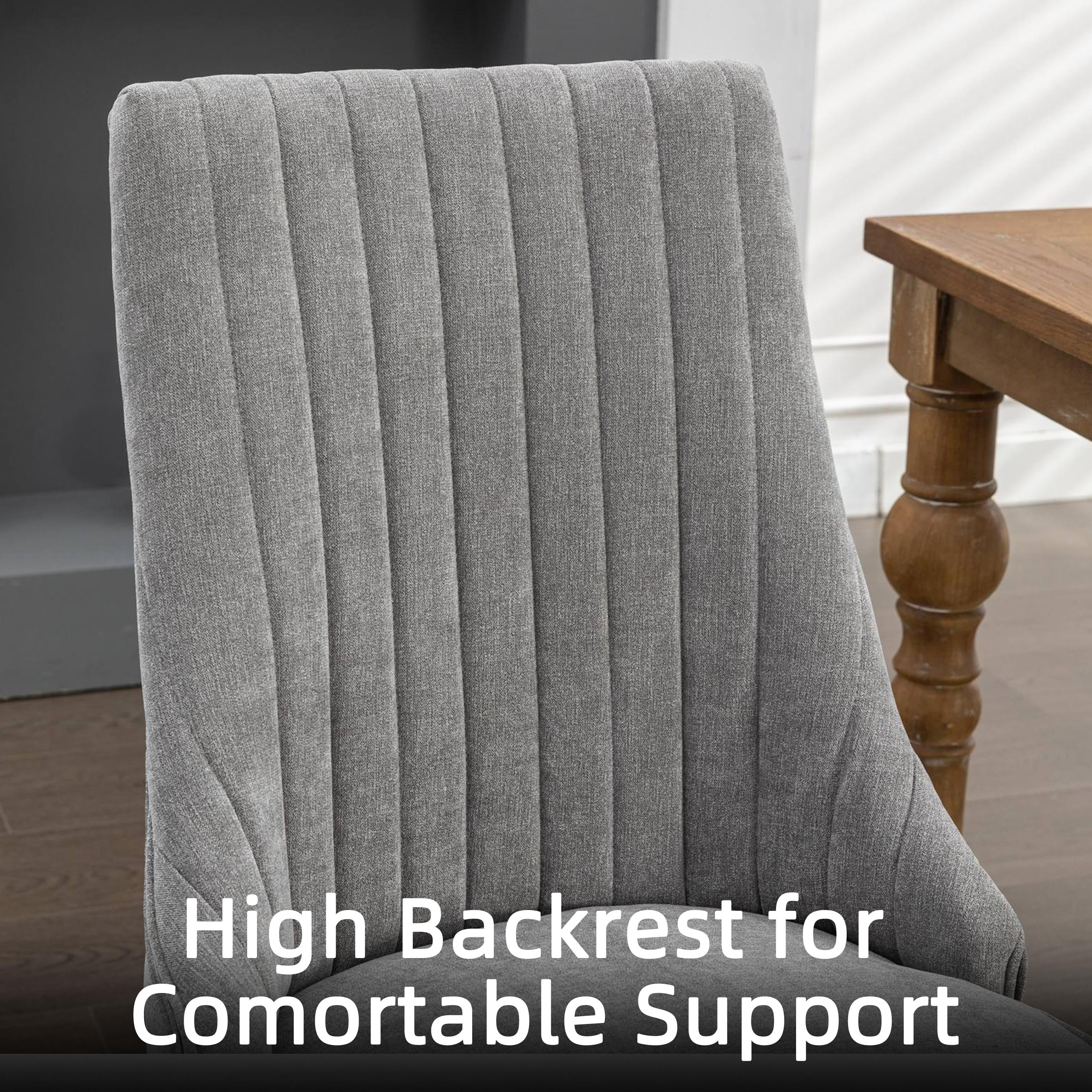 Dining Chairs Set of 4, PAPROOS Velvet Upholstered Dining Chairs, Farmhouse Accent Chair Side Chair with High Backrest and Solid Wood Legs, Kitchen Chair for Dining Kitchen Living Room, Gray