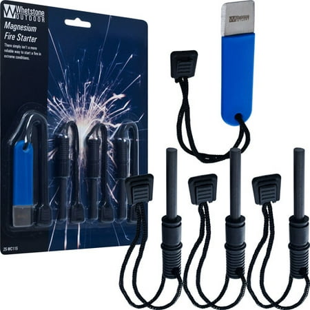 - Whetstone Survival Fire Starter Kit, 4-Piece Campers Set